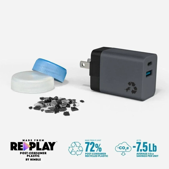 Nimble WALLY Mini Wall Charger 20W Dual Port USB-C & USB-A - Picture 8 of 9